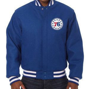 Philadelphia 76ers Royal Varsity All Wool Jacket