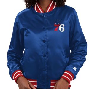 Philadelphia 76ers Full Count Royal Satin Jacket