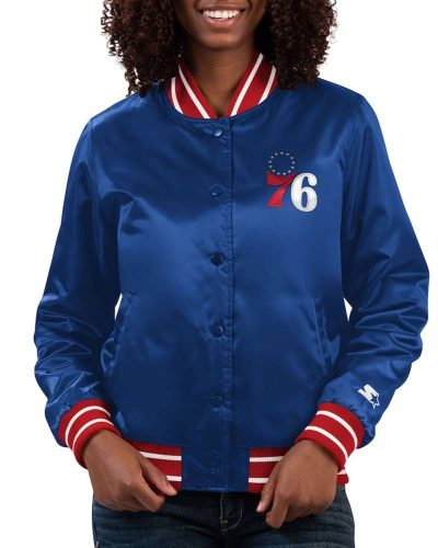 Philadelphia 76ers Full Count Royal Satin Jacket