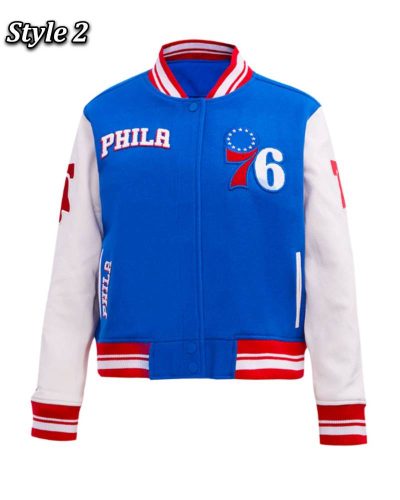 Philadelphia 76ers Cream Retro Classic Varsity Jacket