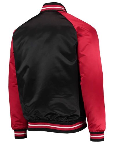 Philadelphia 76ers Black/red Hardwood Classics Reload 3.0 Raglan Satin Jacket