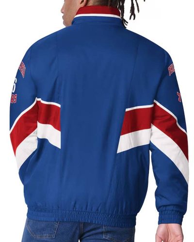 Philadelphia 76ers Captain Royal Varsity Satin Jacket