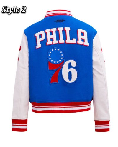 Philadelphia 76ers Cream Retro Classic Varsity Jacket