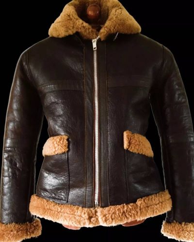 B-3 Sheepskin Leather Shearling Aviator Flying Pilot Bomber Jacket