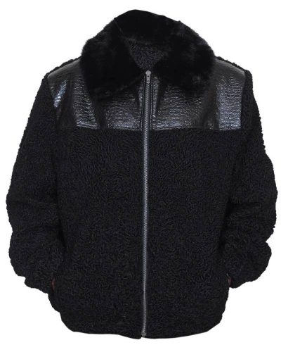 B3 Bomber Karakul Persian Lamb Fur Winter Coat