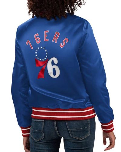 Philadelphia 76ers Full Count Royal Satin Jacket