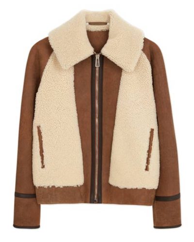 B3 Women’s Shearling Brown Leather Jacket