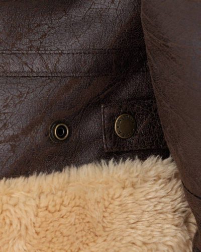 Alpha Industries B-3 Brown Leather Bomber Jacket