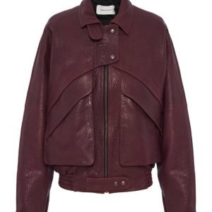 Magda Butrym Vintage Leather Bomber Jacket