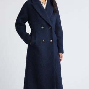 Bcb Generation Double Breasted Bouclé Long Coat