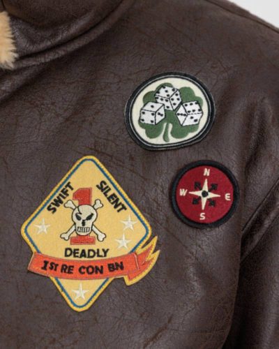 Alpha Industries B-3 Brown Leather Bomber Jacket