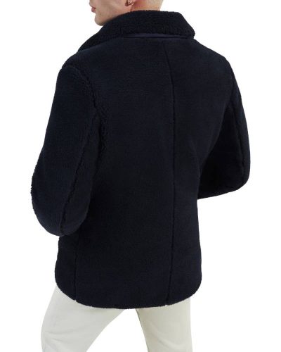 Ashbury Ugg Fluff Navy Blue Faux Fur Peacoat