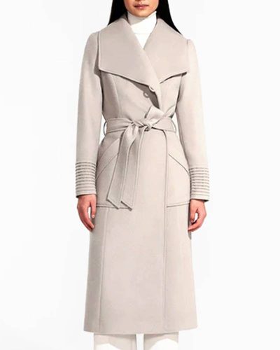 Baby Alpaca Long Wide Collar Wrap Coat