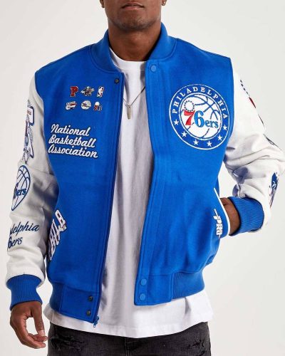Mash Up Philadelphia 76ers Royal Varsity Jacket