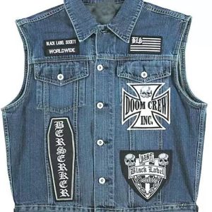 Bls Biker Denim Vest