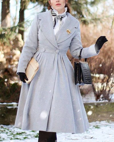 Women’s 1950s Princess Maxi Wool Coat