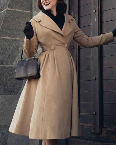Women’s 1950s Princess Maxi Wool Coat