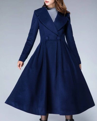 Women’s 1950s Princess Maxi Wool Coat