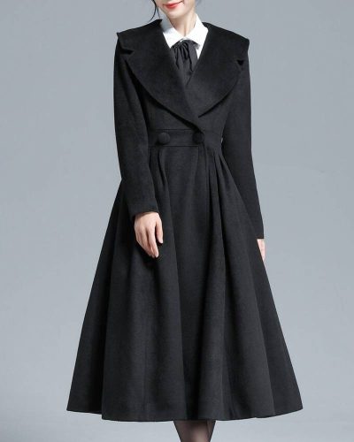 Women’s 1950s Princess Maxi Wool Coat