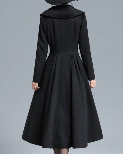 Women’s 1950s Princess Maxi Wool Coat