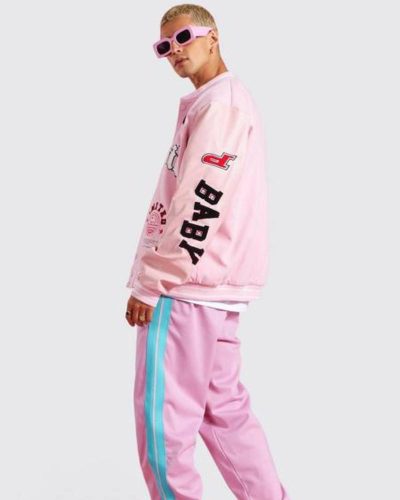 Worldwide Light Pink Varsity Bomber