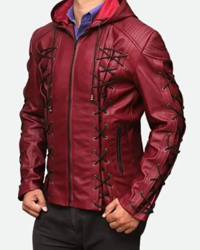 Colton Haynes Arrow Red Hooded Jacket