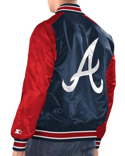 Navy/red Atlanta Braves Renegade Varsity Satin Jacket