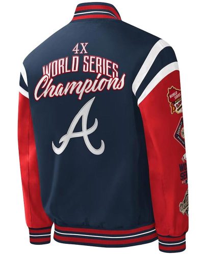 Atlanta Braves Title Holder Varsity Navy And Red Jacket