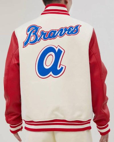 Atlanta Braves Mash Up Varsity Off White And Red Jacket