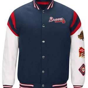 Atlanta Braves Home Team Commemorative Navy And White Jacket