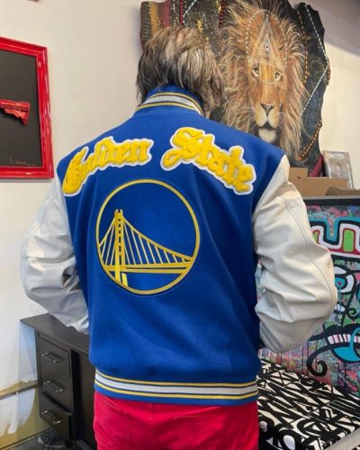 Golden State Warriors 7TH Championship Wool & Leather Jacket