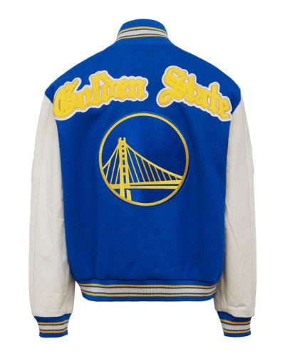 Golden State Warriors 7TH Championship Wool & Leather Jacket