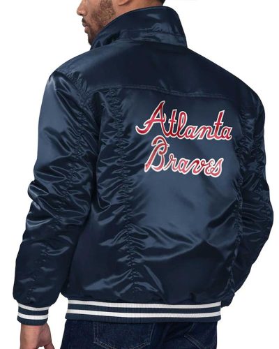 Atlanta Braves Navy Silver Tab Trucker Jacket