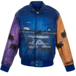 Los Angeles Dodgers JH Design Hand-Painted Leather Jacket