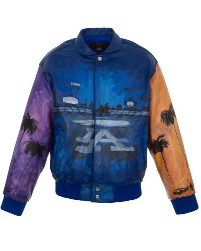 Los Angeles Dodgers JH Design Hand-Painted Leather Jacket