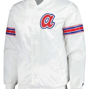 White Power Forward Atlanta Braves Satin Jacket