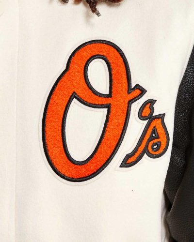 Baltimore Orioles Black And Off White Varsity Jacket