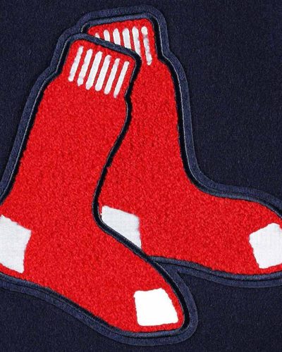 Varsity Boston Red Sox Mash Up Navy Blue And White Jacket