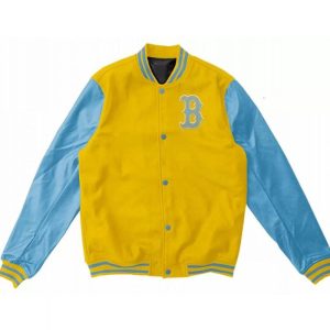 Letterman Boston Red Sox Blue And Yellow Jacket
