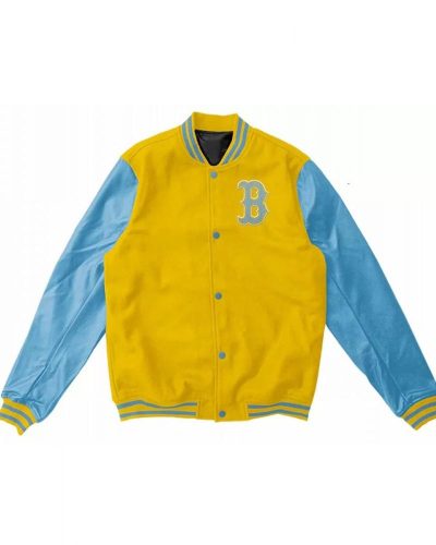 Letterman Boston Red Sox Blue And Yellow Jacket