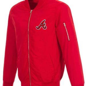 Atlanta Braves Bomber Red Nylon Jacket