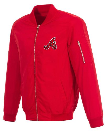 Atlanta Braves Bomber Red Nylon Jacket