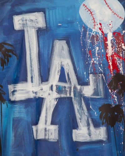 Los Angeles Dodgers JH Design Hand-Painted Leather Jacket