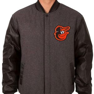 Baltimore Orioles Charcoal/black Varsity Jacket