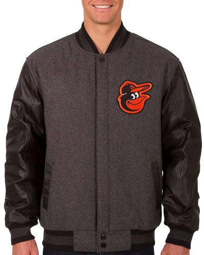 Baltimore Orioles Charcoal/black Varsity Jacket