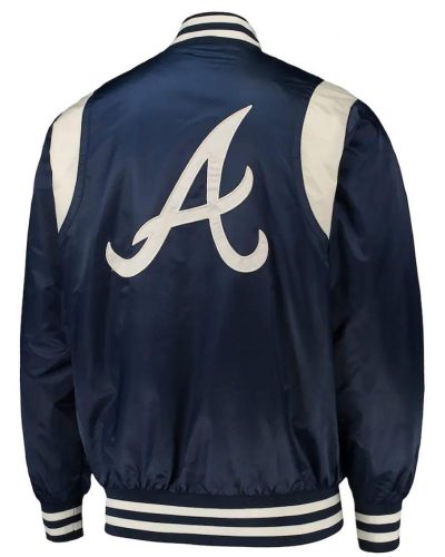 Navy And White Atlanta Braves Full-snap Jacket
