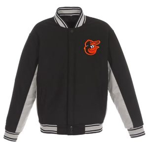 Accent Baltimore Orioles Black And Gray Varsity Wool Jacket