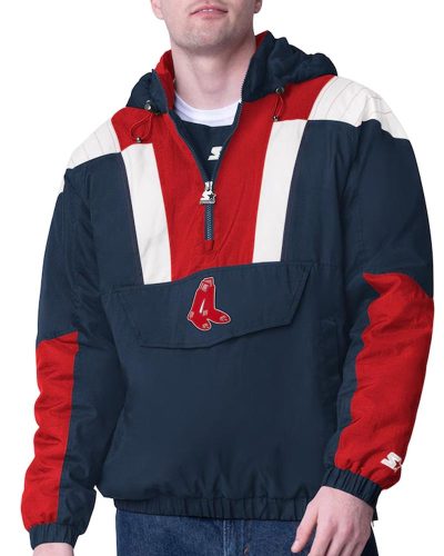 Navy Boston Red Sox Charger Half-zip Pullover Jacket