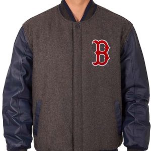 Boston Red Sox Charcoal and Navy Varsity Jacket