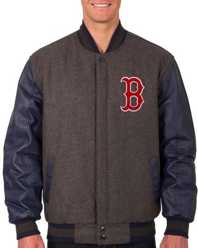 Boston Red Sox Charcoal and Navy Varsity Jacket